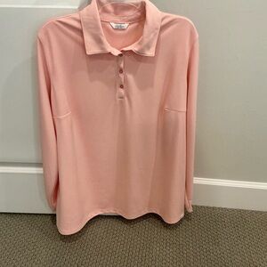 Lady Hogan Pink Collared Long Sleeve golf / polo shirt
